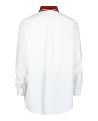 Valentino Valentino Mens Long-Sleeved Cotton Poplin Shirt With  Embroidery