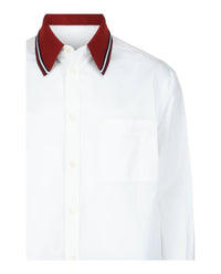 Valentino Valentino Mens Long-Sleeved Cotton Poplin Shirt With  Embroidery