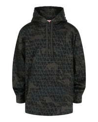 Valentino Valentino Mens Toile Iconographe Camouflage Print Hoodie