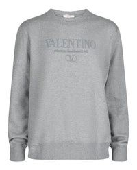 Valentino Valentino Mens Embroidered Logo Crewneck Sweatshirt