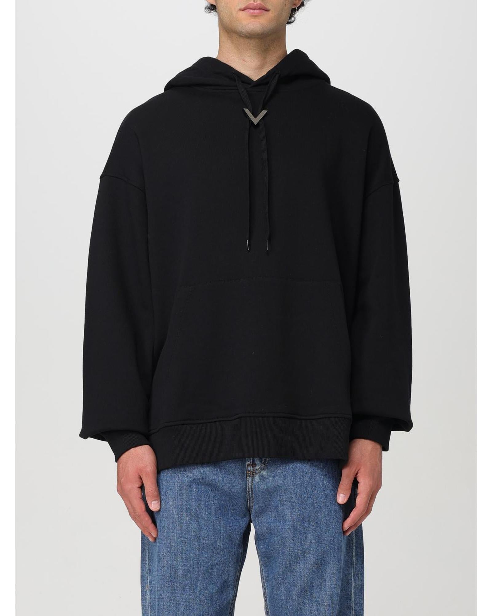 Valentino Oversized Hoodie Sweatshirt Men Black Sweatshirts & Hoodies