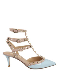 Valentino Womens Rockstud Caged Patent Leather Pumps