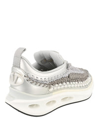 Valentino Valentino Womens VLogo Signature Crochet Low-Top Sneakers