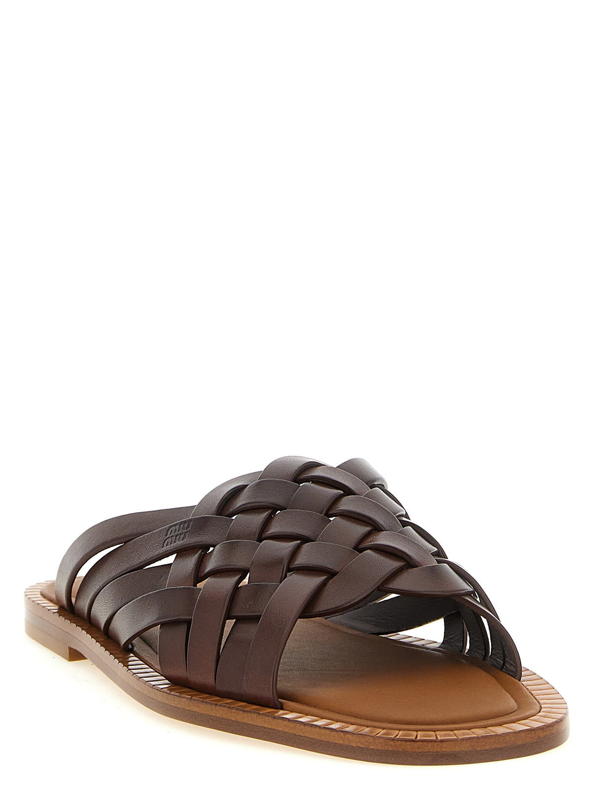 Miu Miu Women Waxed Leather Sandals