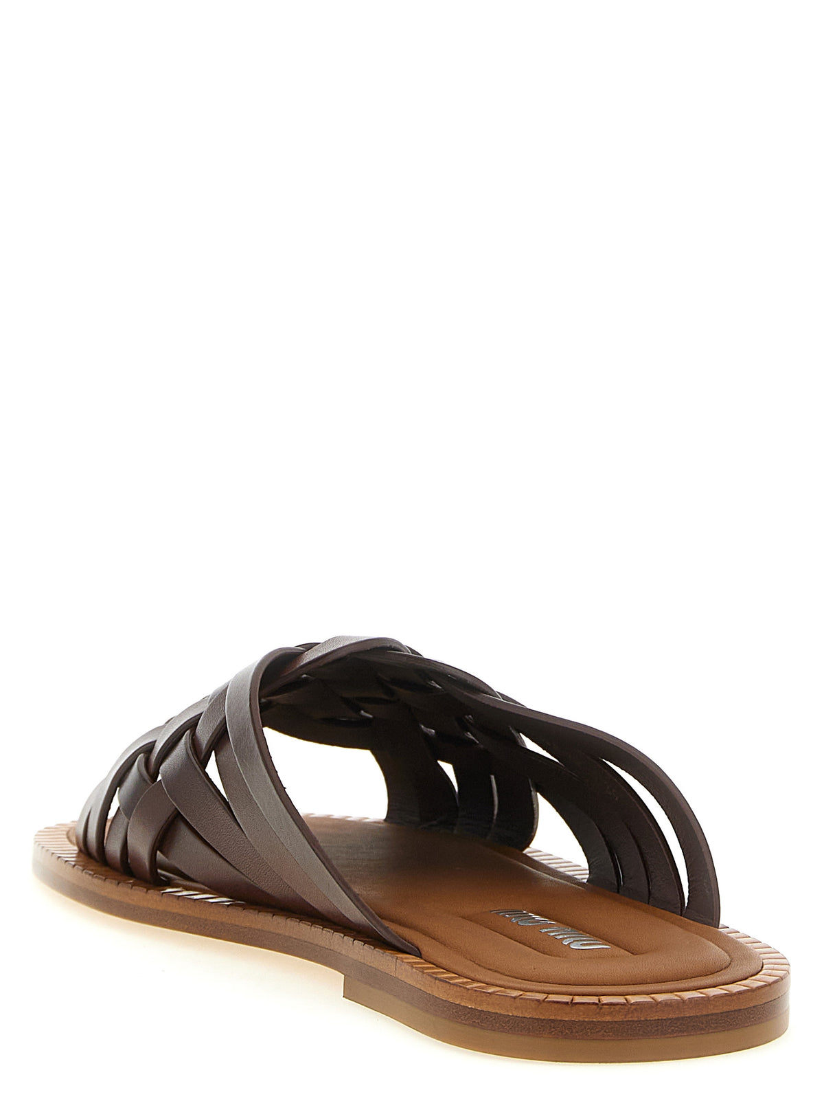 Miu Miu Women Waxed Leather Sandals