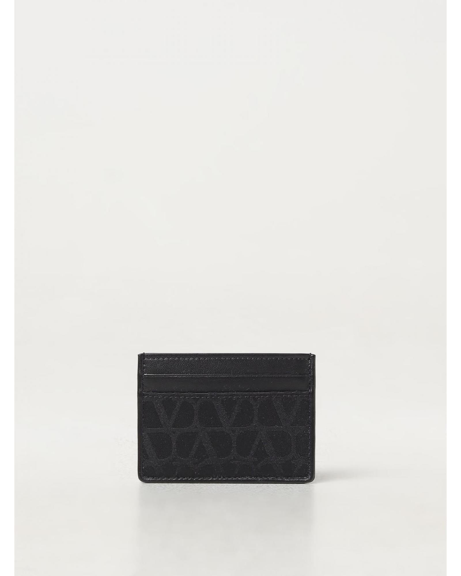 Valentino Garavani Card Holder Leather Wallet Men Black