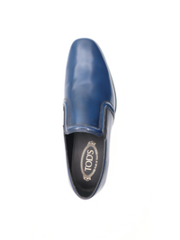 Tods Patent Leather Slip-On Loafers Baltic Blue