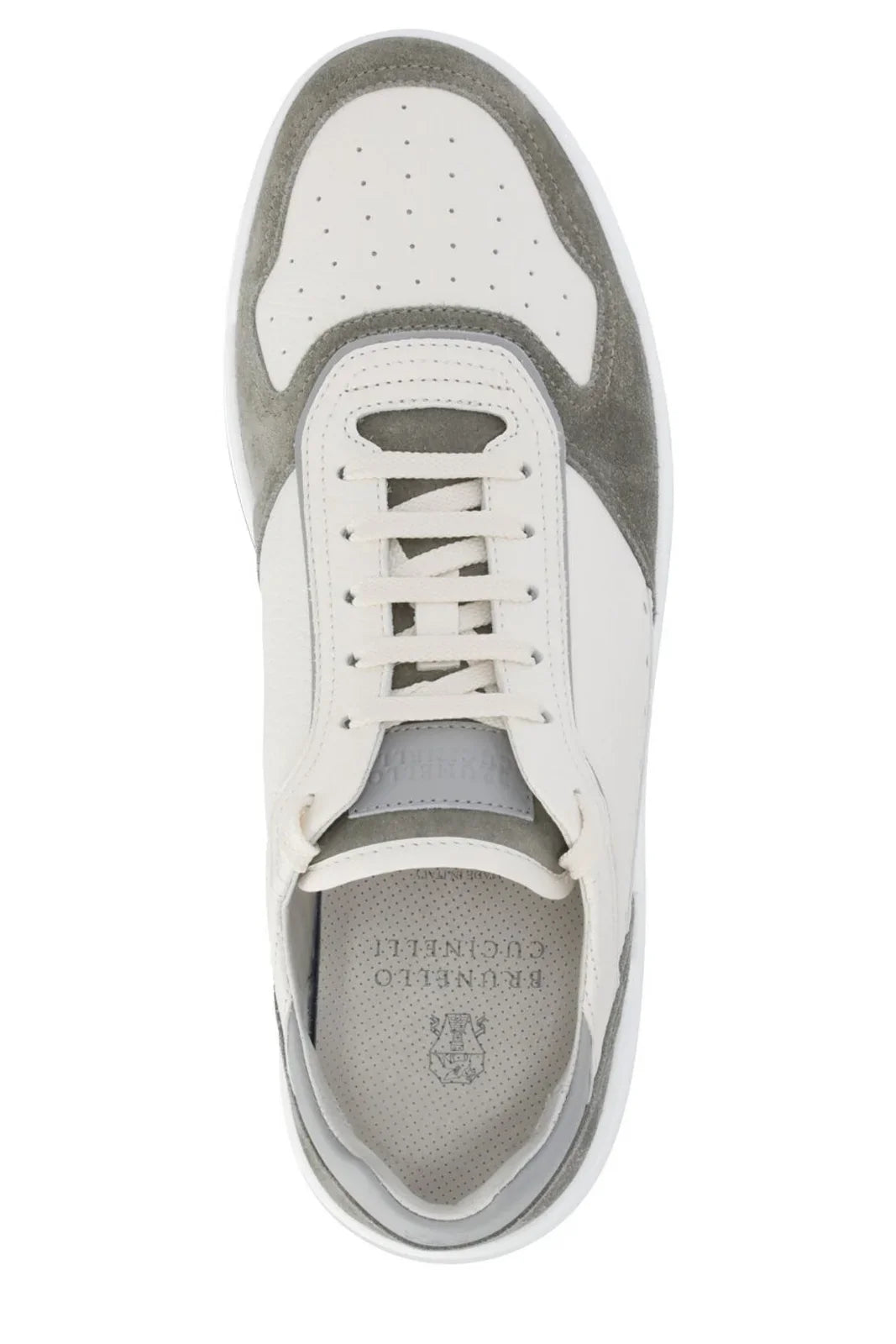 Brunello Cucinelli Color-Block Low-Top Sneakers in White5