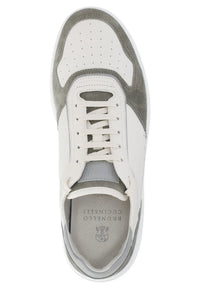 Brunello Cucinelli Color-Block Low-Top Sneakers in White5