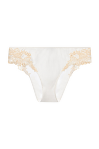 La Perla White Silk Medium Briefs With Frastaglio Cfi0019229