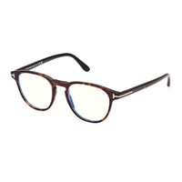 Tom Ford Eyeglasses Square Full Rim, Dark Havana Frame and Clear Blue Light Block Lens FT5899-B052