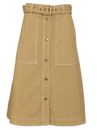 Moncler Women Cotton Midi Skirt With Belt