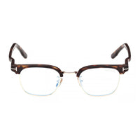Tom Ford Eyeglasses Browline Full Rim, Dark Havana Frame and Clear/Blue Light Block Lenses Lens FT5932-D-B052