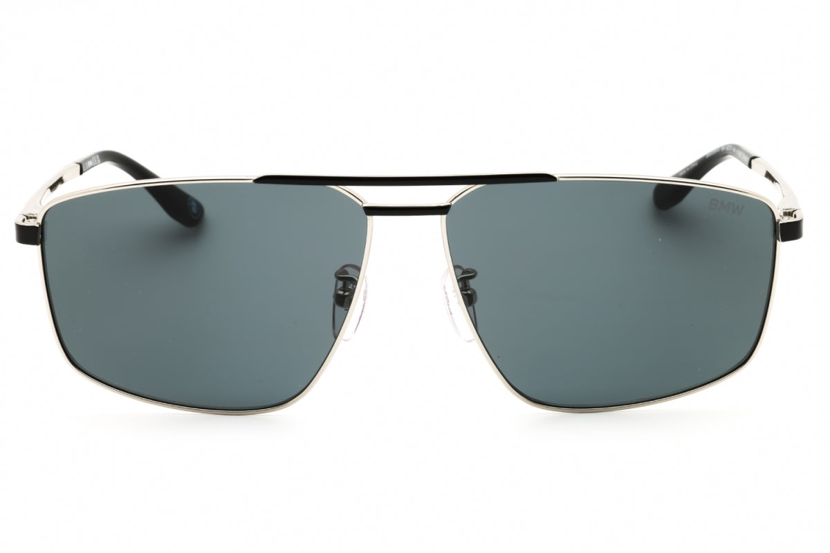 BMW BMW Sunglasses Rectangle Full Rim, Shiny Palladium Frame and Smoke Lens BW0055-H16A