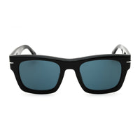 David Beckham Sunglasses Rectangle Full Rim, Black Frame and Blue Lens DB7099/S0807KU