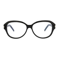 Saint Laurent Eyeglasses Oval Full Rim, Black Frame and Clear Demo Lenses Lens SL411001