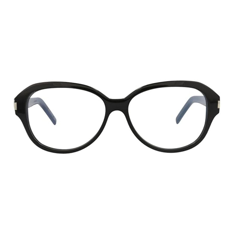 Saint Laurent Eyeglasses Oval Full Rim, Black Frame and Clear Demo Lenses Lens SL411001