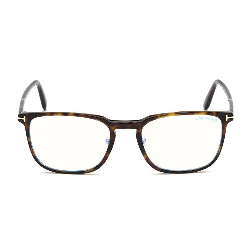 Tom Ford Eyeglasses Square Full Rim, Shiny Black with Crystal Frame and Clear Demo Lenses Lens FT5699-B005