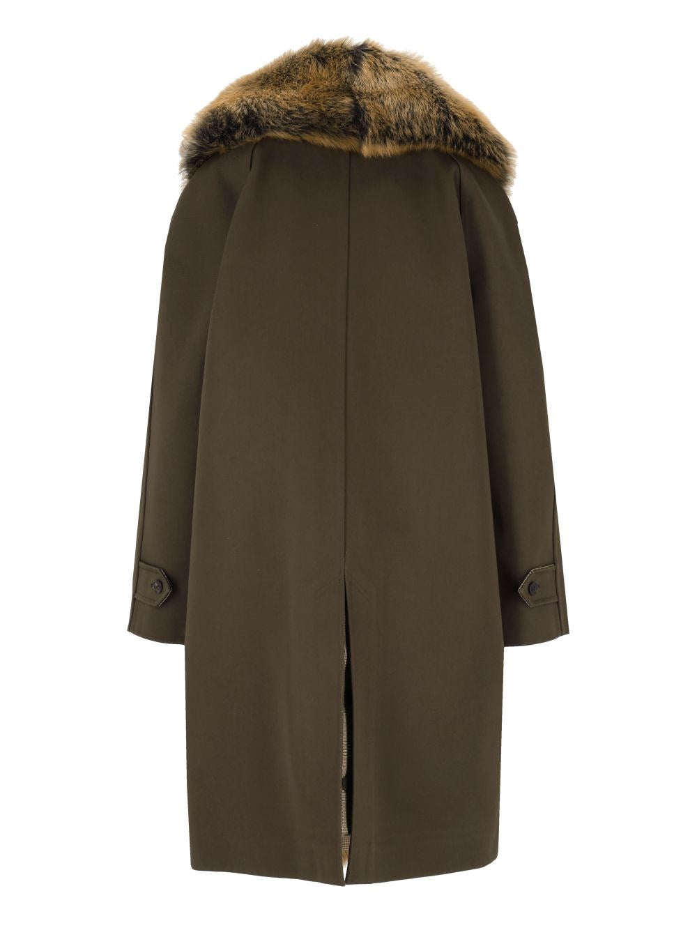 Saint Laurent Women Canvas And Shearling Coat