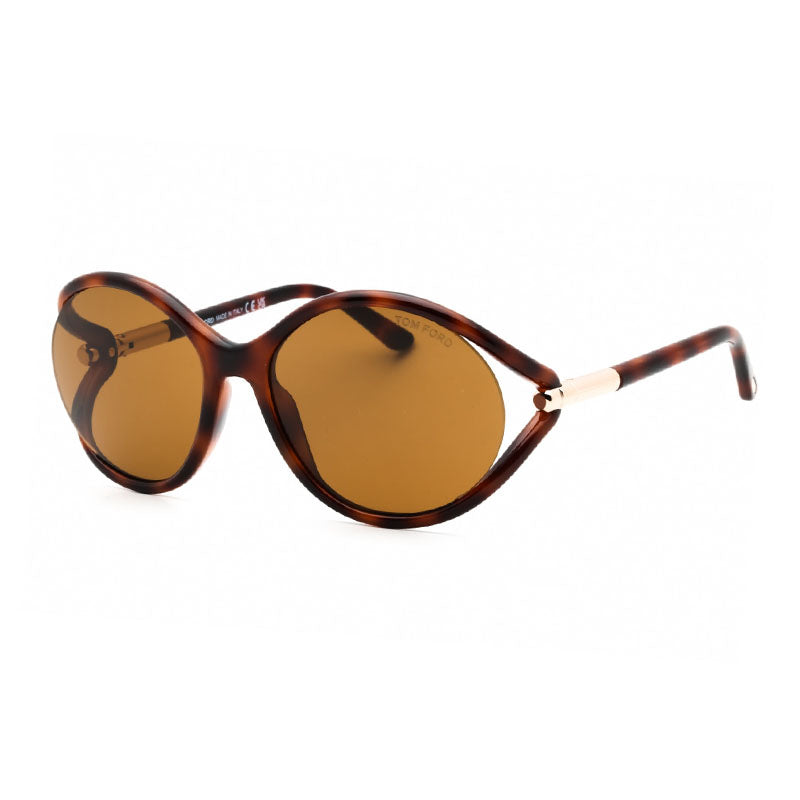 Tom Ford Sunglasses Geometric Semi Rim, Shiny Black Frame and Smoke Lens FT109001A