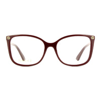 Gucci Eyeglasses Cat Eye Full Rim, Light Havana Frame and Clear Demo Lenses Lens GG0026O006