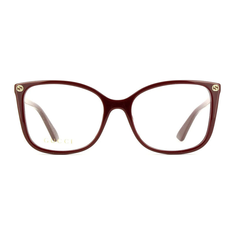 Gucci Eyeglasses Cat Eye Full Rim, Light Havana Frame and Clear Demo Lenses Lens GG0026O006