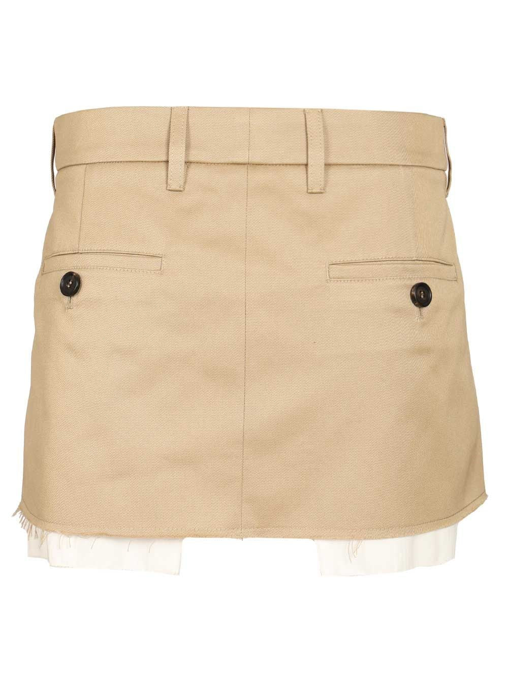 Miu Miu Women Cotton Chino Mini Skirt