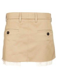 Miu Miu Women Cotton Chino Mini Skirt