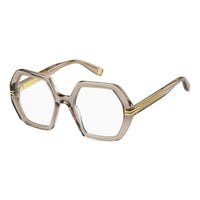 Marc Jacobs Eyeglasses Geometric Full Rim, Transparent Beige Frame and Clear Demo Lenses Lens MJ1077010A00