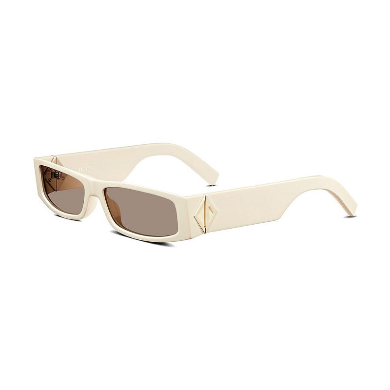 Dior Rectangle Full Rim, with a Ivory frame and Dark Brown lens.