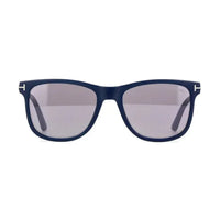 Tom Ford Sunglasses Square Full Rim, Matte Blue Frame and Smoke Mirror Lens FT110491C
