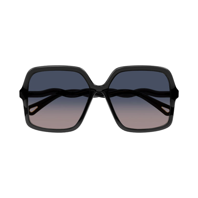 Chloe Sunglasses Square Full Rim, Grey Frame and Blue Gradient Lens CH0086S001