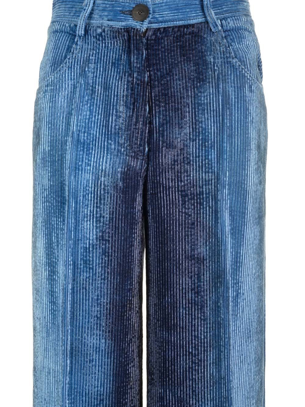 Forte_Forte Women Degradé Denim Velvet Wide Leg Pants Delavè