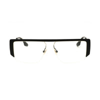 Victoria Beckham Sunglasses Rectangle Semi Rim, Black/Gold Frame and Transparent Lens VB250S001
