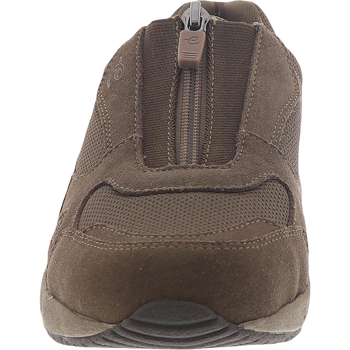 Rheal Womens Leather Zip-Up Slip-On Sneakers
