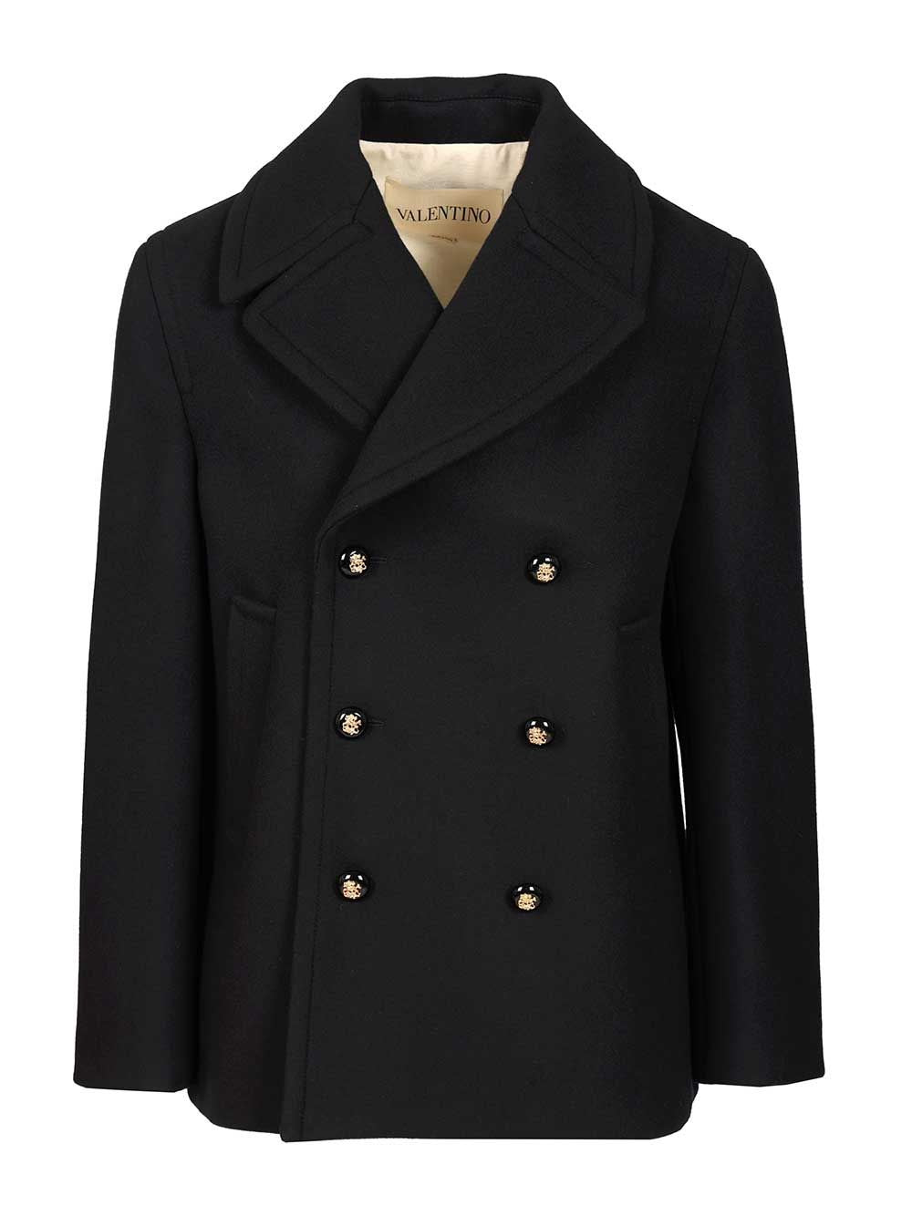 Valentino Garavani Men Wool Pea Coat