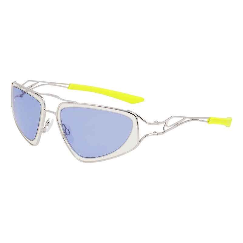 Nike Nike Sunglasses Oval Full Rim, Silver Frame and Blue Lens NIKEVEILEV24048041