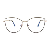 Tom Ford Eyeglasses Cat Eye Full Rim, Shiny Black Frame and Clear Blue Light Block Lens TF5667-B001