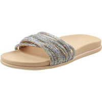 Womens Embellished Slide Sandals 9.5 Medium Blush Multi