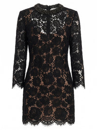 Self-Portrait Women Lace Long Sleeve Mini Dress