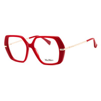 Max Mara Max Mara Eyeglasses Square Full Rim, Shiny Red Frame and Clear Demo Lenses Lens MM5175066
