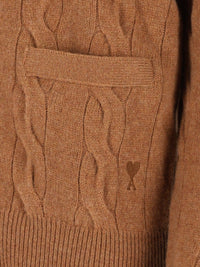 Ami Ami Women Camel Brown Wool Cardigan