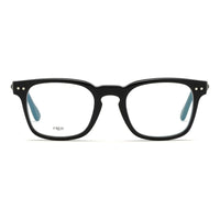 Fred Eyeglasses Square Full Rim, Blue Havana Frame and Clear Demo Lens Lens FG50006I092