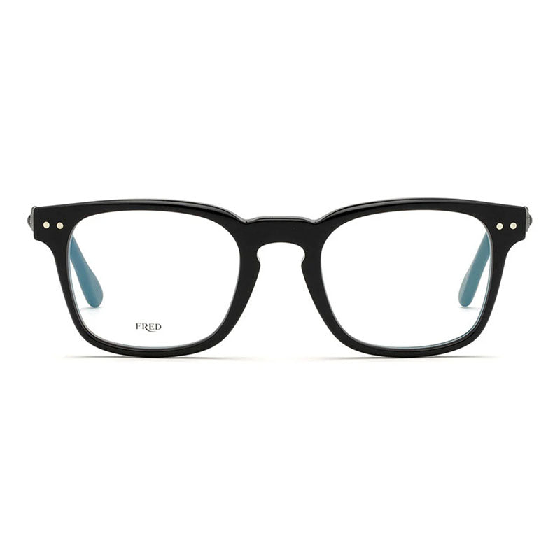 Fred Eyeglasses Square Full Rim, Blue Havana Frame and Clear Demo Lens Lens FG50006I092