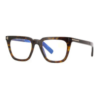 Tom Ford Tom Ford Eyeglasses Square Full Rim, Shiny Light Brown Frame and Clear/Blue-Light Block Lens Lens FT5963-B045