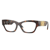 Versace Eyeglasses Cat Eye Full Rim, Havana Frame and Clear Demo Lenses Lens VE3367U108