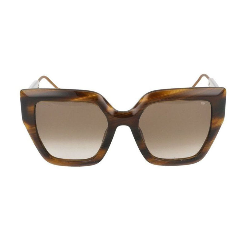 Philipp Plein Sunglasses Square Full Rim, Brown Frame and Brown Gradient Lens SPP064S03BQ