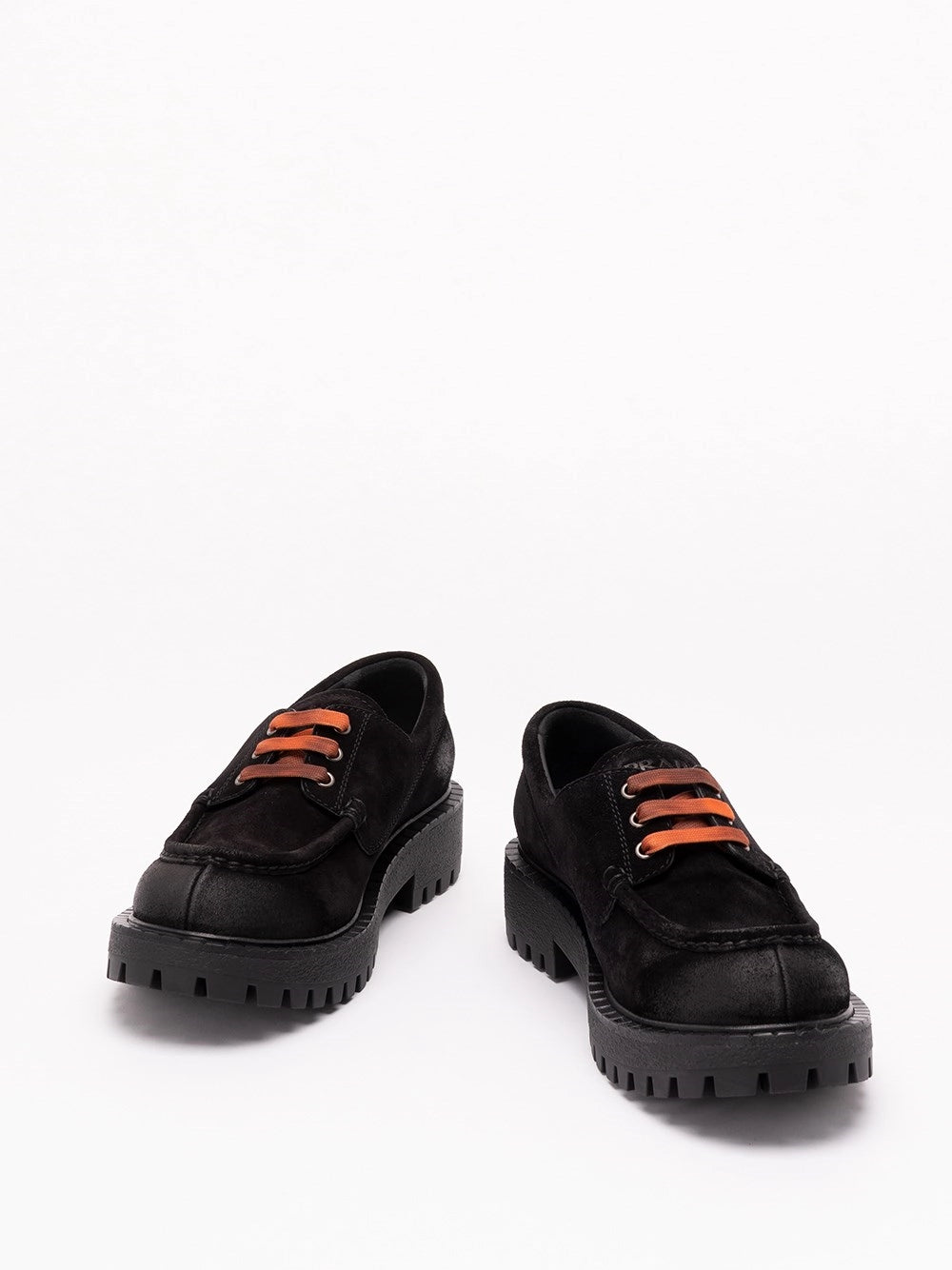 Prada Prada Men Waxed Suede Lace-Up Shoes