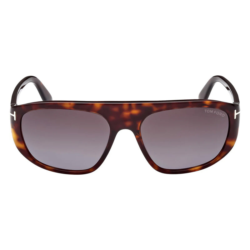 Tom Ford Sunglasses Aviator Full Rim, Shiny Black Frame and Roviex Lens FT100201J