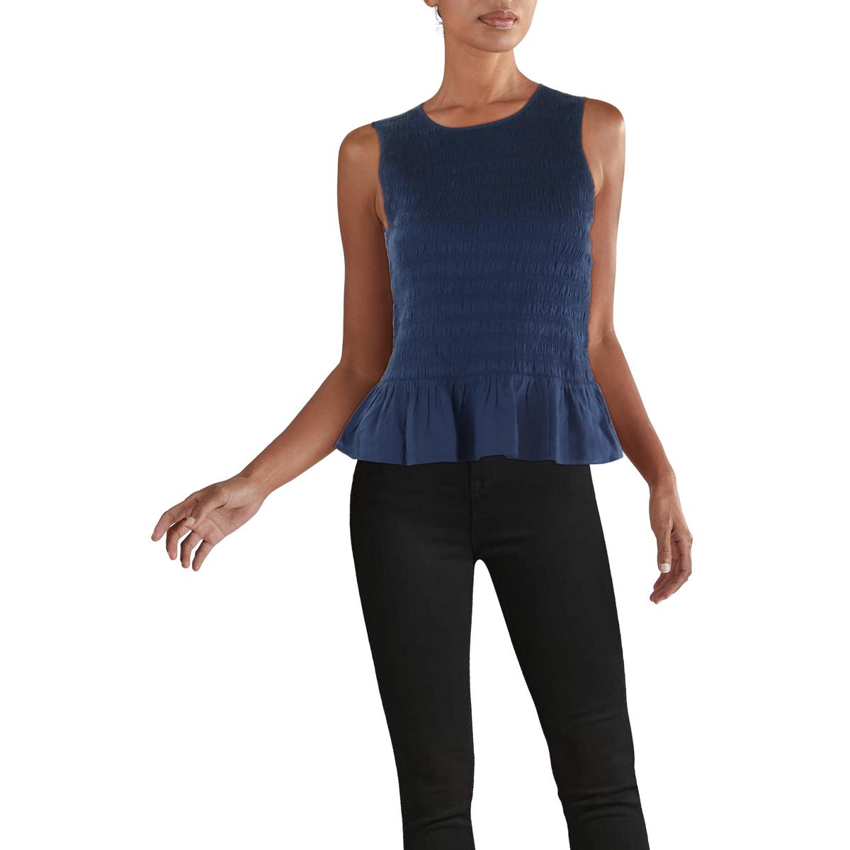 Womens Smocked Cotton Blouse